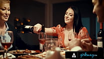 girlsway lonely woman cheats on her husband with his boss wife angela white during couple dinner min Konulu Porno