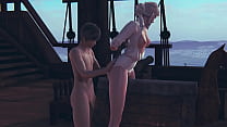 ciri from the witcher wild hunt aka ciri of vengerberg humping wooden hourse until orgasm with her shaved pink pussy on a boat min Konulu Porno