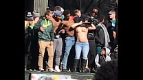 white girl shaking titties at philadelphia eagles super bowl celebration parade sec Konulu Porno