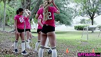 Teen BFFs sex party with two guys after soccer ... Konulu Porno