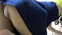 japanese girl tits and wedgie exposed while cleaning sec Konulu Porno