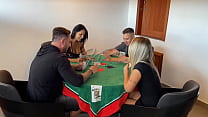 a card game ended up in a couple exchange with kel abate and bruna carlos continue on red min Konulu Porno