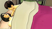 japanese step mom and virgin step son share the same bed at the hotel room on a business trip min Konulu Porno