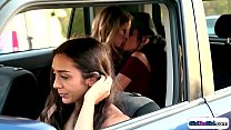 Driver watch girls make out in backseat Konulu Porno