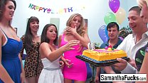 Samantha celebrates her birthday with a wild cr... Konulu Porno