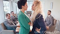 GIRLCORE Brandi Love Clears Boardroom to Fuck MILF Konulu Porno