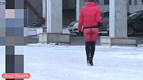red tights jeny smith public walking in tight seamless red pantyhose no panties min Konulu Porno