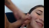 My step cousin with two friends cum in her face Konulu Porno