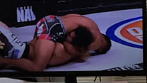 Black fighter rub his bulge on opponent's ass /... Konulu Porno