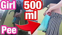 Girl's outdoor handjob & pee standing with 500m... Konulu Porno