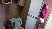 i have been watching my whore stepdaughter in the bathroom for days now she leaves the door open for me today i decided to fuck myself and what a surprise the girl wants cock and i bust her ass min Konulu Porno