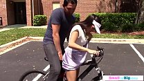 Busty petite teen cyclist rides big cock Konulu Porno