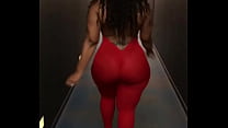 cherokee d ass walking in see thru red leggings sec Konulu Porno