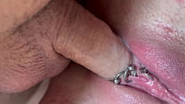 blow foreskin dick with view on my bigtits and fuck my pierced pussy and creampie sec Konulu Porno