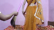 wearing a yellow sari kissed her boss Konulu Porno