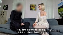 Good looking blonde bangs fake cop home Konulu Porno