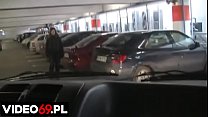 a h girl gives a blowjob in car on the parking lot of a shopping mall min Konulu Porno