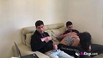 They have a threesome while their horny friends... Konulu Porno
