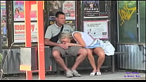 At the bus stop, the slut really wants to fuck ... Konulu Porno