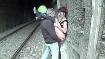 Italian slut fucked at the station swallows cum Konulu Porno