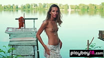small titted skinny ukrainian beauty sveta l kenya stripping by the lake min Konulu Porno