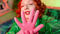 pink gloves fetish - latex rubber close up vide... Konulu Porno