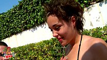 Young and fresh french brunette fucked bu the pool Konulu Porno