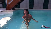 brunette with flat chest pounded in a public pool pov min Konulu Porno
