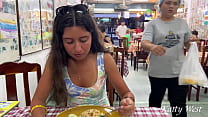 katty eats lunch in an asian cafe without panties and flashing pussy in public min Konulu Porno