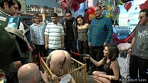 Sexy slave group public toyed in shop Konulu Porno