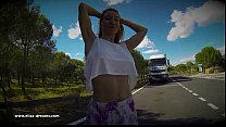 Flashing naked on a rest area for the truckers Konulu Porno