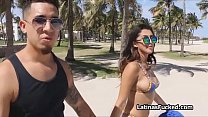 Flawless bikini Latina goes from beach to cock Konulu Porno