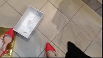 spy on your sexy mom s sweaty feet while changing some different shoes in the store min Konulu Porno