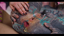 tattooed TEEN gets ASSHOLE destroyed from LESBI... Konulu Porno
