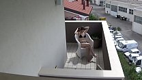spying my teen neighbour masturbating on her balcony min Konulu Porno