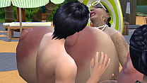 hot hooters big titty feast for two lucky horndogs sims h min Konulu Porno