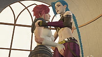 Arcane - Vi and Jinx Lesbian Sex [4K, 60FPS, 3D... Konulu Porno