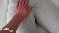 touching her pussy in grey yogapants min Konulu Porno