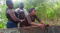 two sin stepsisterz caught fucking the unknown hausa man being a stranger in the community min Konulu Porno