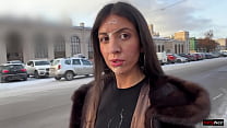 girl in fur coat jerked off and sucked my dick in the parking lot and walked around with cum on her face cumwalk min Konulu Porno