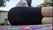 your beautiful italian mom has sweaty feet and shows you in the garden with her transparent pants min Konulu Porno