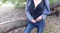 mom wanted to take a selfie in the park but then she noticed that someone was watching her from the bushes then she decided to masturbate for him min Konulu Porno
