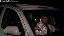 blonde hottie is getting undressed in a car on the way to public sex gang bang min Konulu Porno