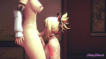 Genshin Impact Hentai Futanari 3D - Yoimiya x A... Konulu Porno