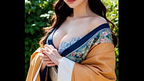 An AI Japanese woman in a kimono that combines ... Konulu Porno
