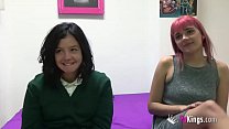 18yo teens Alba and Vivi's first threesome for ... Konulu Porno