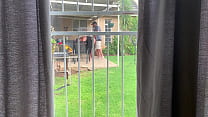 I caught my neighbours fucking outside in the b... Konulu Porno