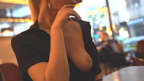 it makes my pussy wet to bare my boobs in a cafe with lots of guys around topless in public min Konulu Porno