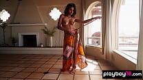 All natural ebony Angel Constance stripping and... Konulu Porno