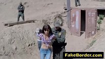 skinny teen gets shaved pussy filled by border guard min Konulu Porno